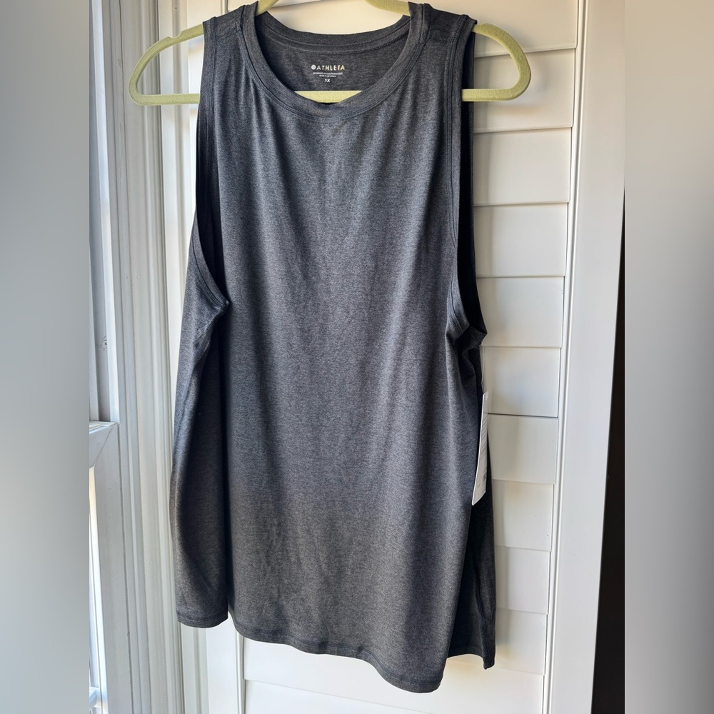 Athleta Dark Gray Women's Sleeveless Tank Top Uptempo heathered new size 1X